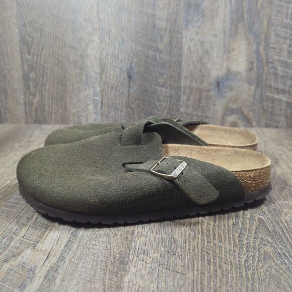 Birkenstock Boston Green Thyme Suede Clog Women's Size EU 40 US 9 Soft Footbed - Picture 5 of 12